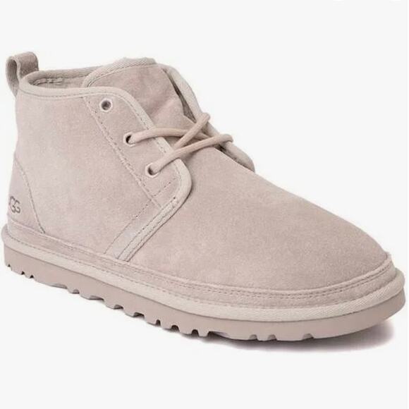 NWT UGG Boot Neumel Sz 13 Grey Suede Lace Up Sheepskin Fur - Picture 1 of 8